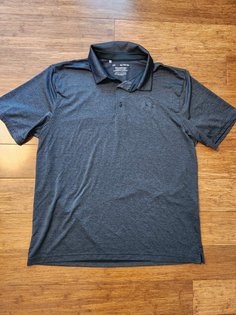 Under Armour Men’s Playoff Polo Dark Gray Loose Golf Casual Shirt, XL